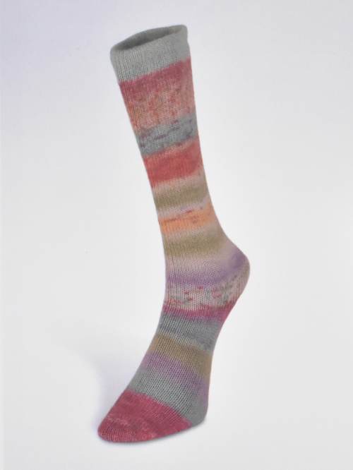 Laines du Nord Carnival Socks Aqua, Blush, Green, Mustard 01