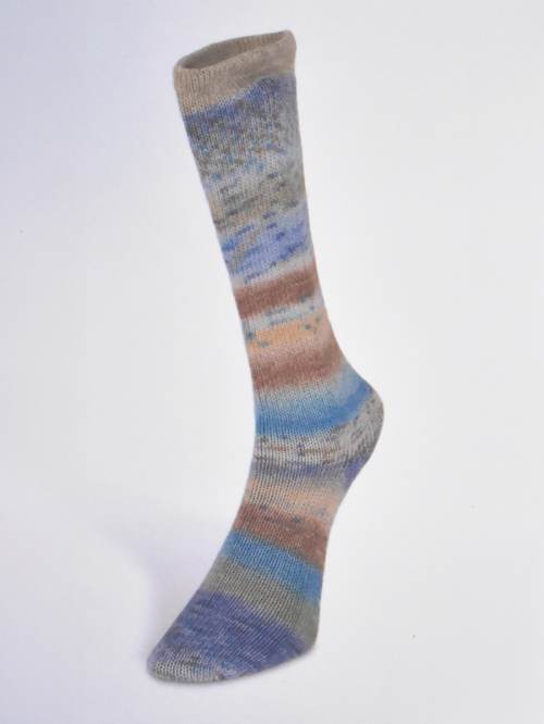 Laines du Nord Carnival Socks Denim, Olive, Tan, Turquoise 03