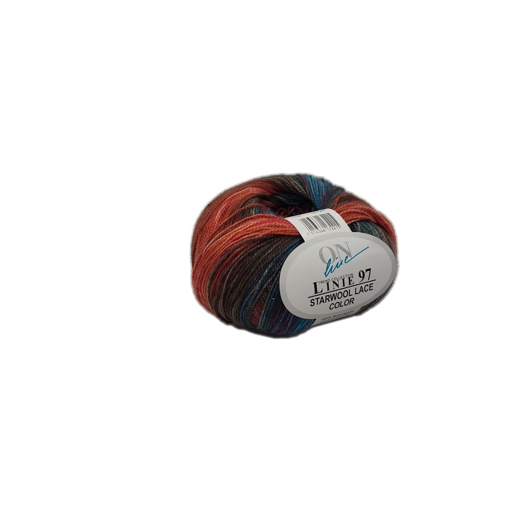 Linie 97 Starwool Lace Color 104 Turquoise, Grass, Orange