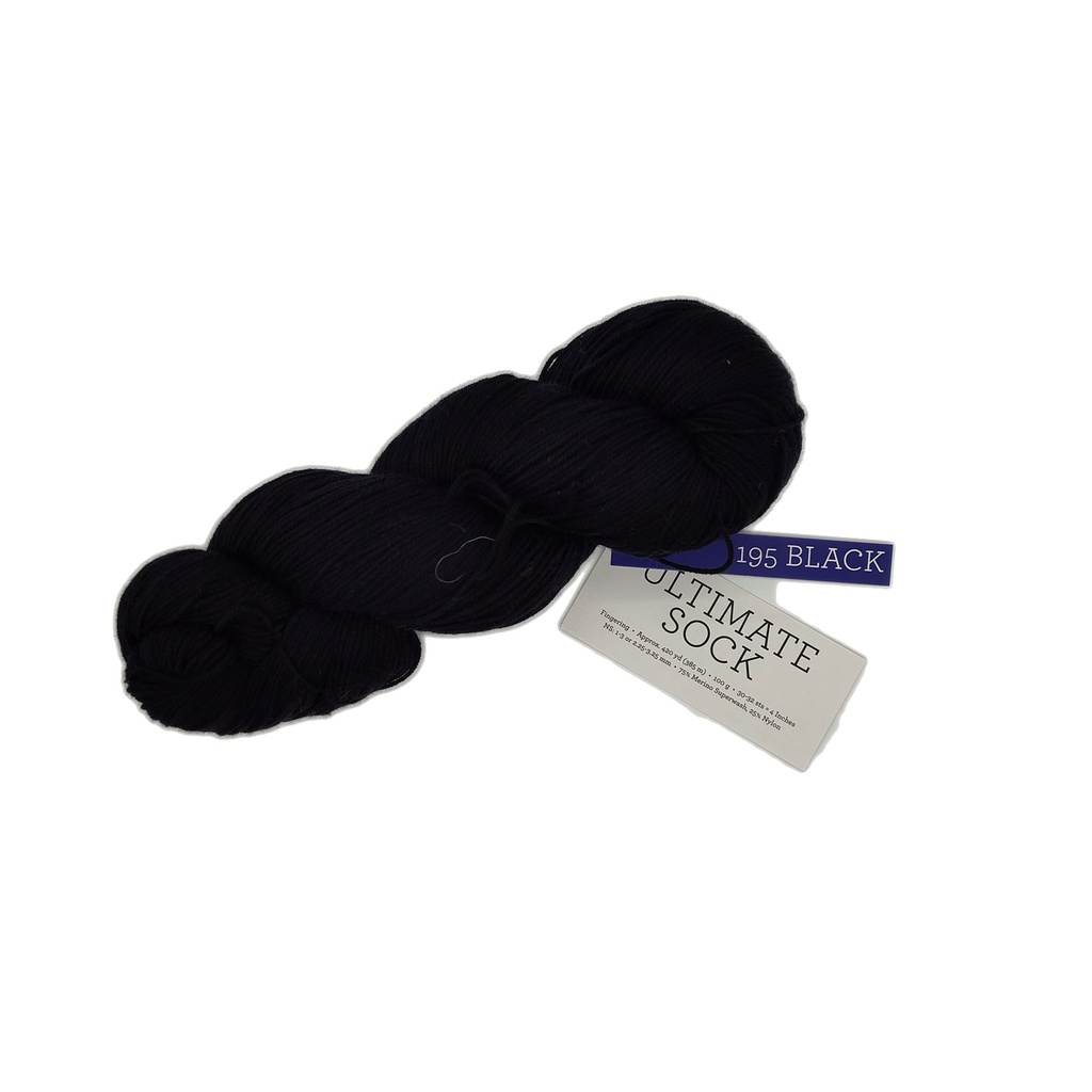 Malabrigo Ultimate Sock Black 195