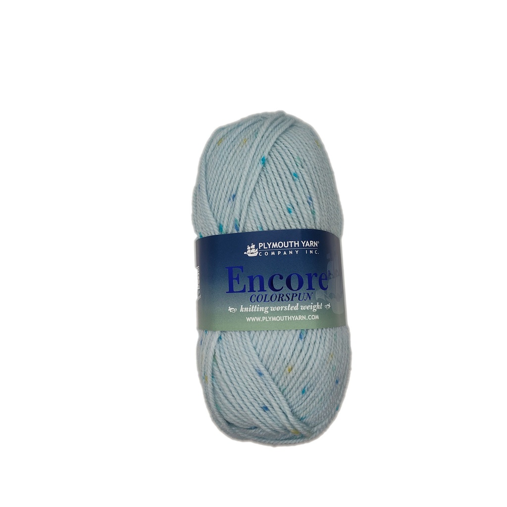 Plymouth Encore Colorspun Blue Spots 7401