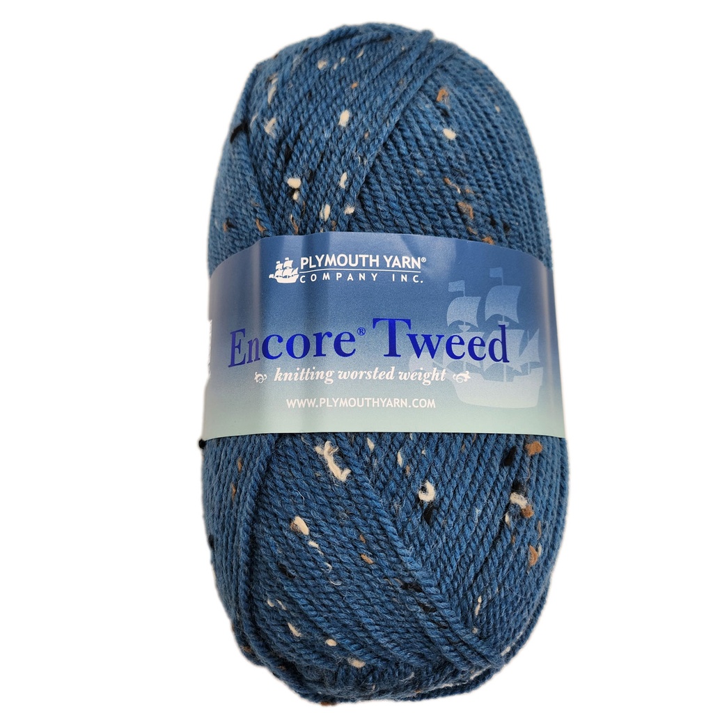 Plymouth Encore Worsted Tweed Dark Wedgewood Blue 5598
