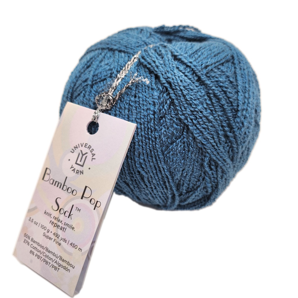 Universal Bamboo Pop Sock Solid Canal 0613