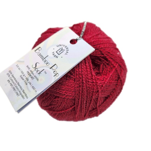 [BPO S0608] Universal Bamboo Pop Sock Solid Pomegranate 608