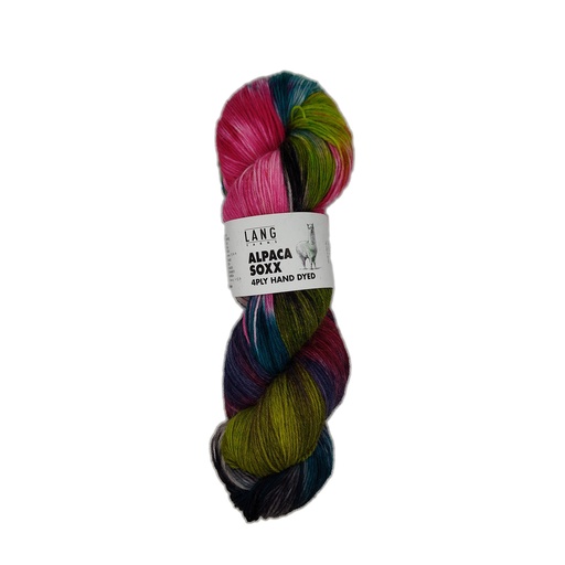 [ALP 0005] Lang Alpaca Soxx Hand Dyed Fuchsia, Teal, Green 05