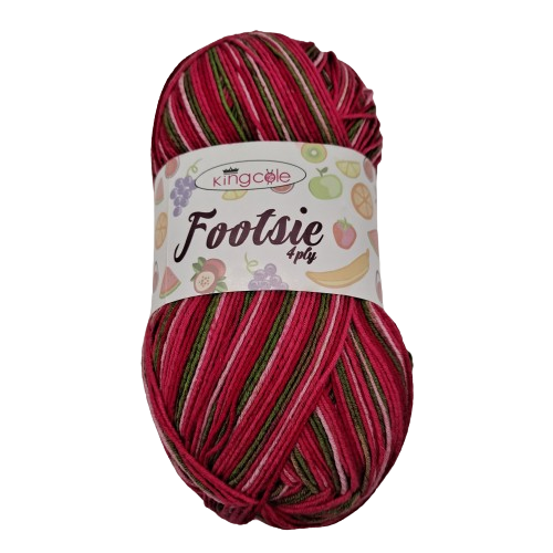 [FOO 4902] King Cole Footsie 4 Ply Strawberry 4902