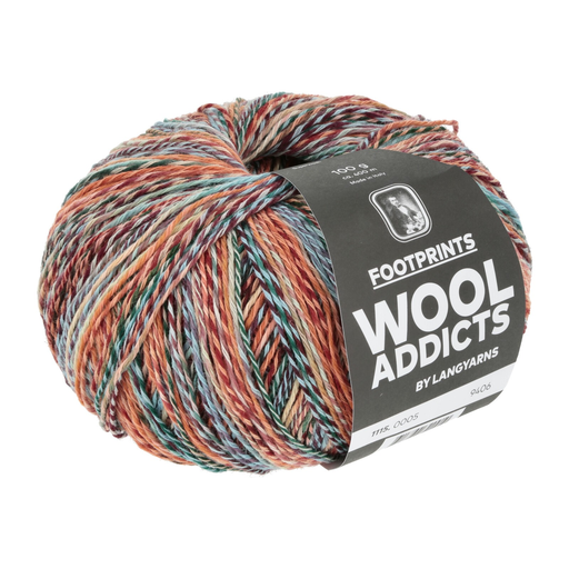 [FOO 0005] Wool Addicts Footprints Orange, Teal, Red 05