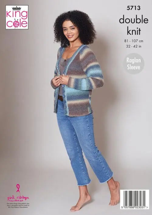 King Cole Riot DK Sweater and Cardigan Raglan Sleeve 5713