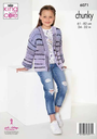 King Cole Sweater, Cardigan & Hat Knitted in Safari Chunky 6071 (Knit)