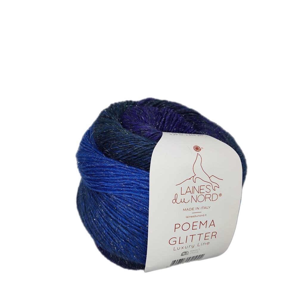Laines du Nord Poema Glitter Blue/Midnight/Purple 607