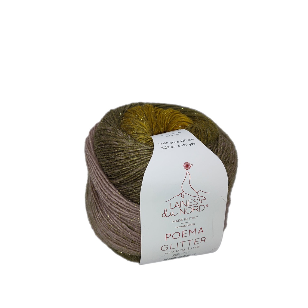 Laines du Nord Poema Glitter Mustard/Green/Khaki 603