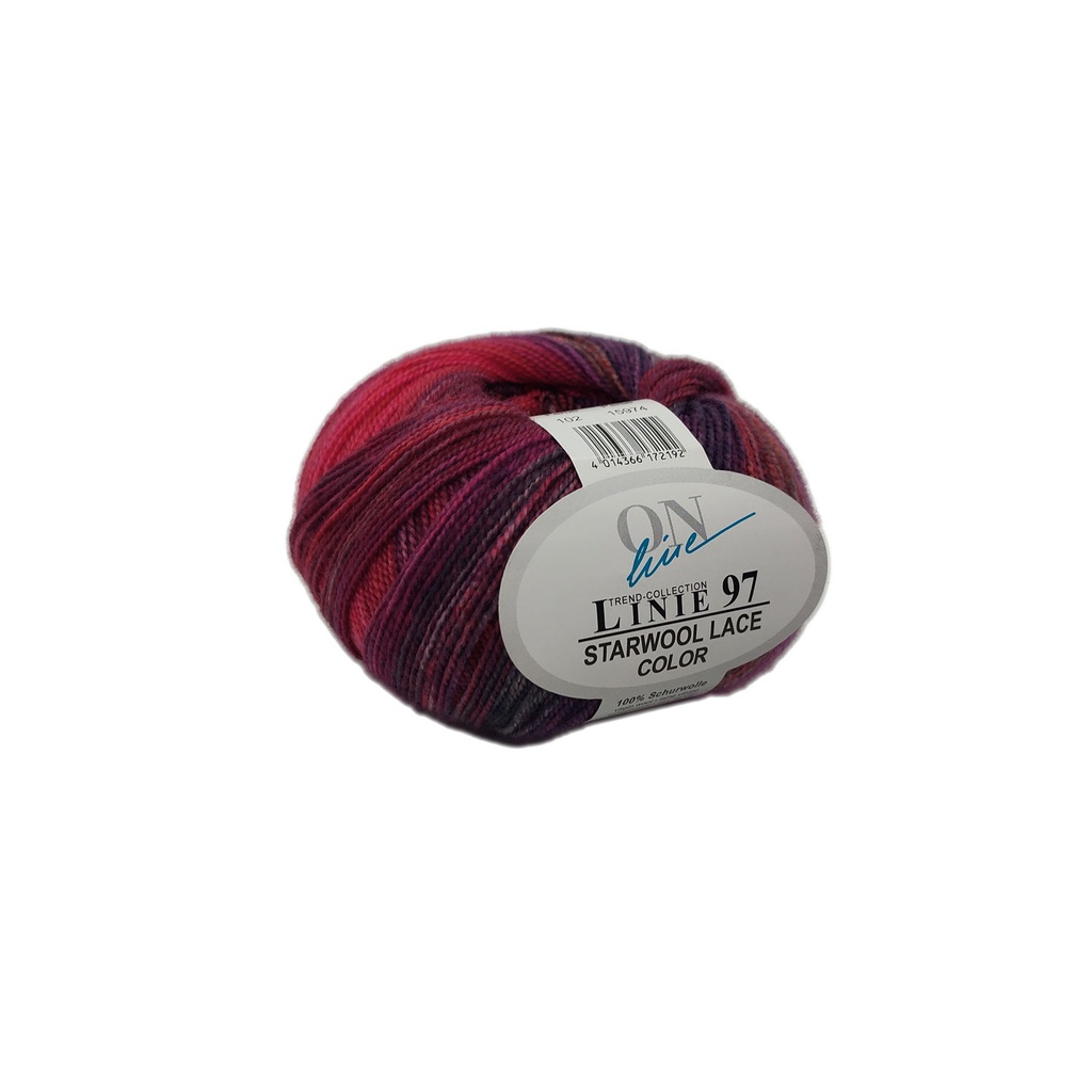 Linie 97 Starwool Lace Color 102 Red, Violet, Sage