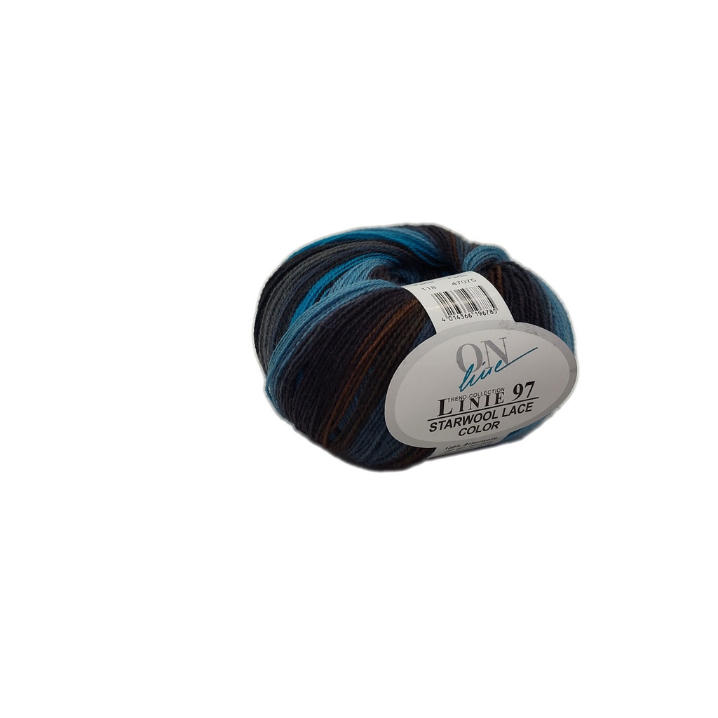 Linie 97 Starwool Lace Color 118 Sky, Navy, Brown