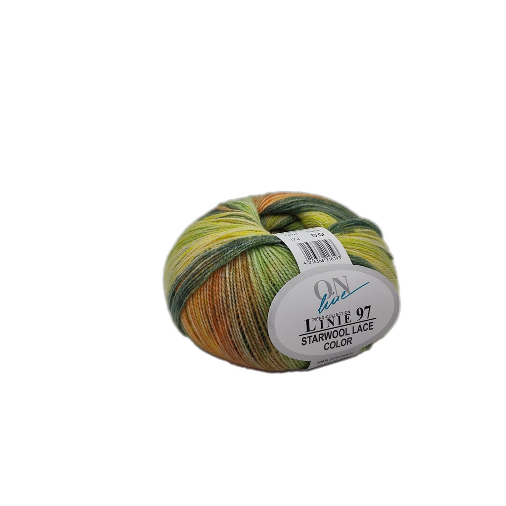 Linie 97 Starwool Lace Color 122 Orange, Green