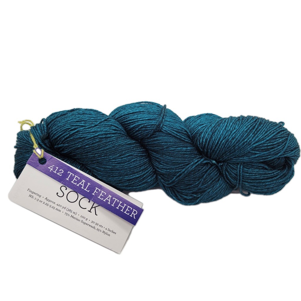 Malabrigo Ultimate Sock Teal Feather 412
