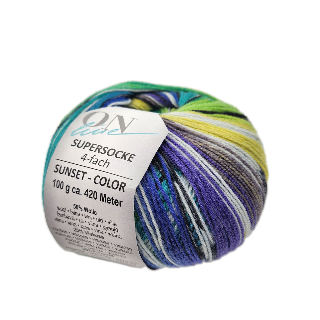 Online Supersocke Sunset Color 346  Bl/Gr/Yel/Tl 2899 