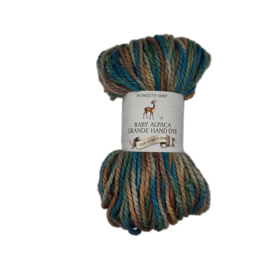 Plymouth Baby Alpaca Grande Hand Dye Brown/Teal Mix 10 (discontinued)
