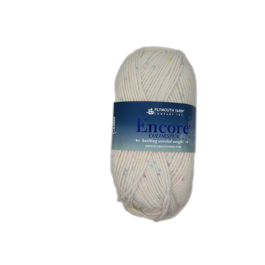 Plymouth Encore Colorspun White/Girl Spot 7403