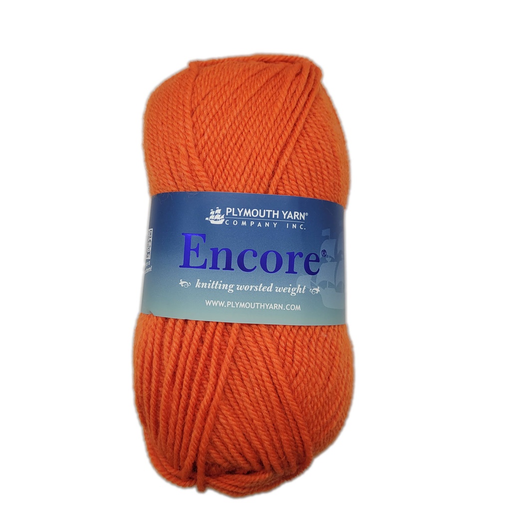 Plymouth Encore Worsted Bright Orange 1383