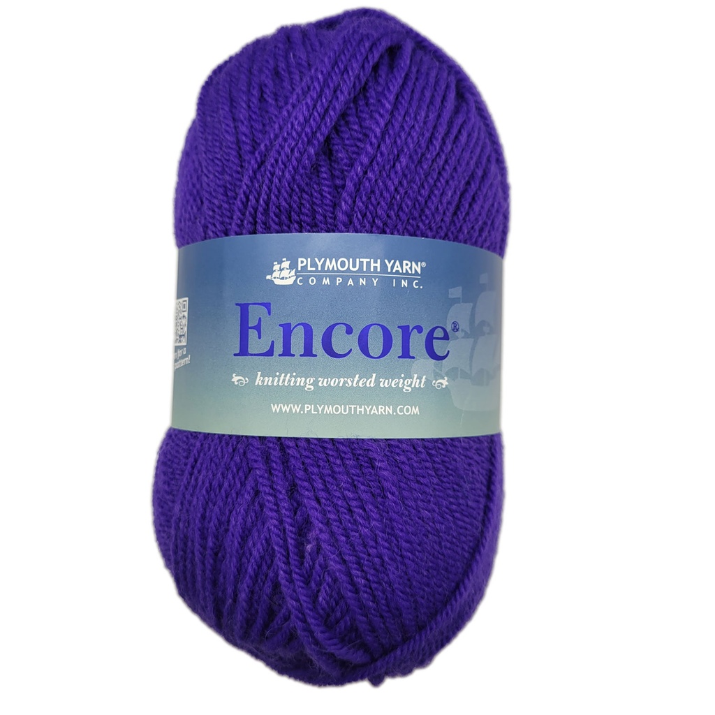 Plymouth Encore Worsted Bright Purple 1384