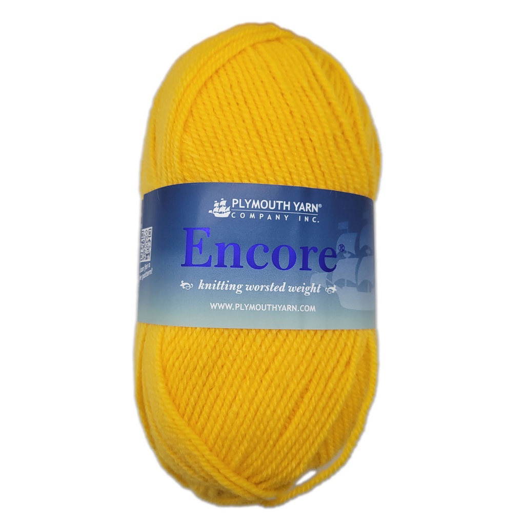 Plymouth Encore Worsted Bright Yellow 1382