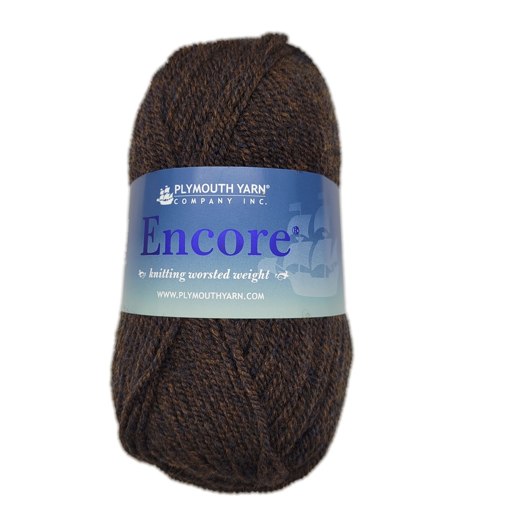 Plymouth Encore Worsted Dark Brown Heather 1444
