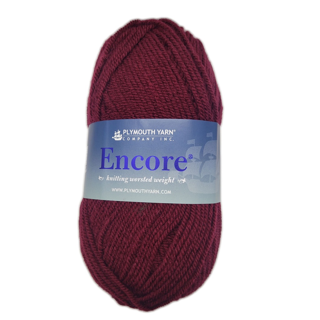 Plymouth Encore Worsted Deep Burgandy 999