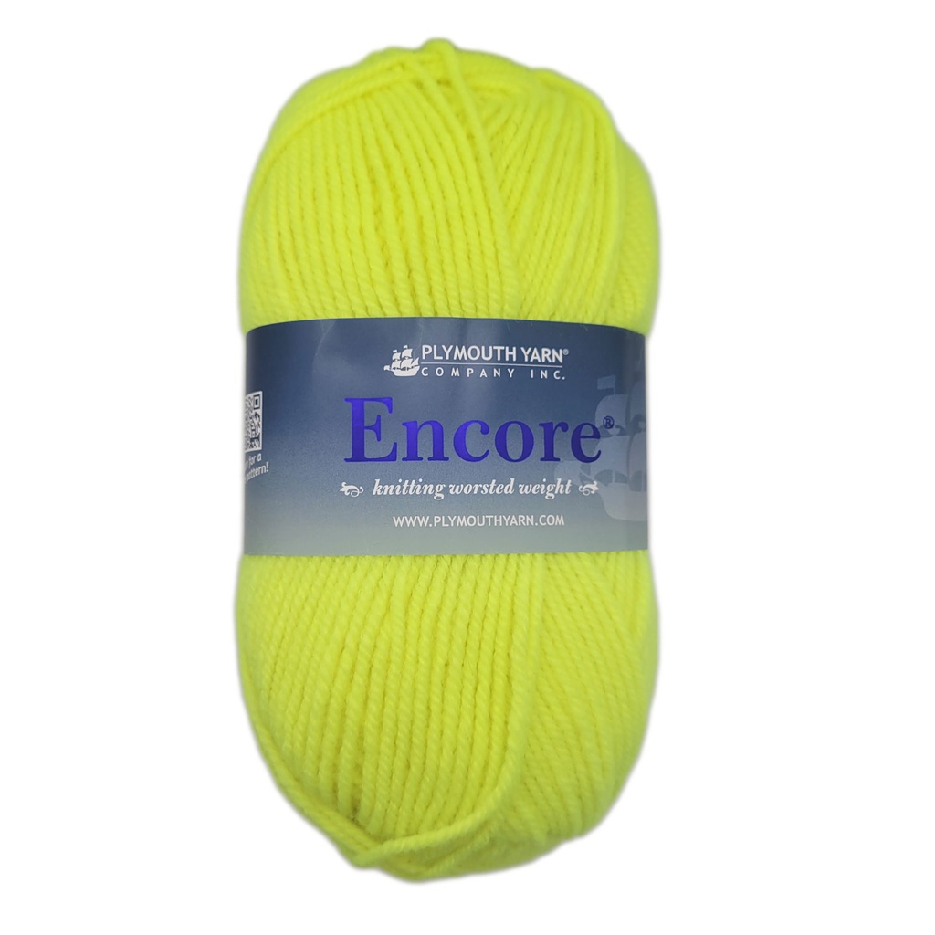 Plymouth Encore Worsted Neon Yellow 476
