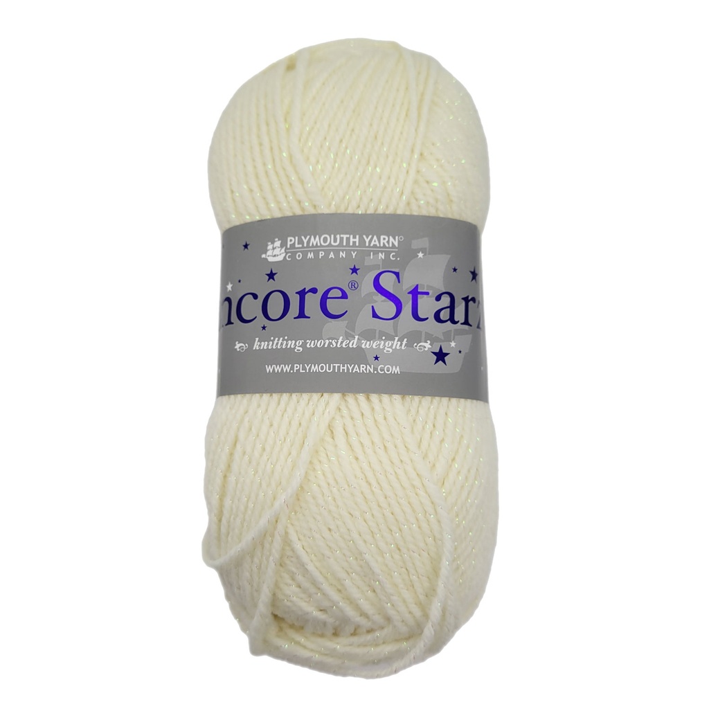 Plymouth Encore Worsted Starz Ecru G256 