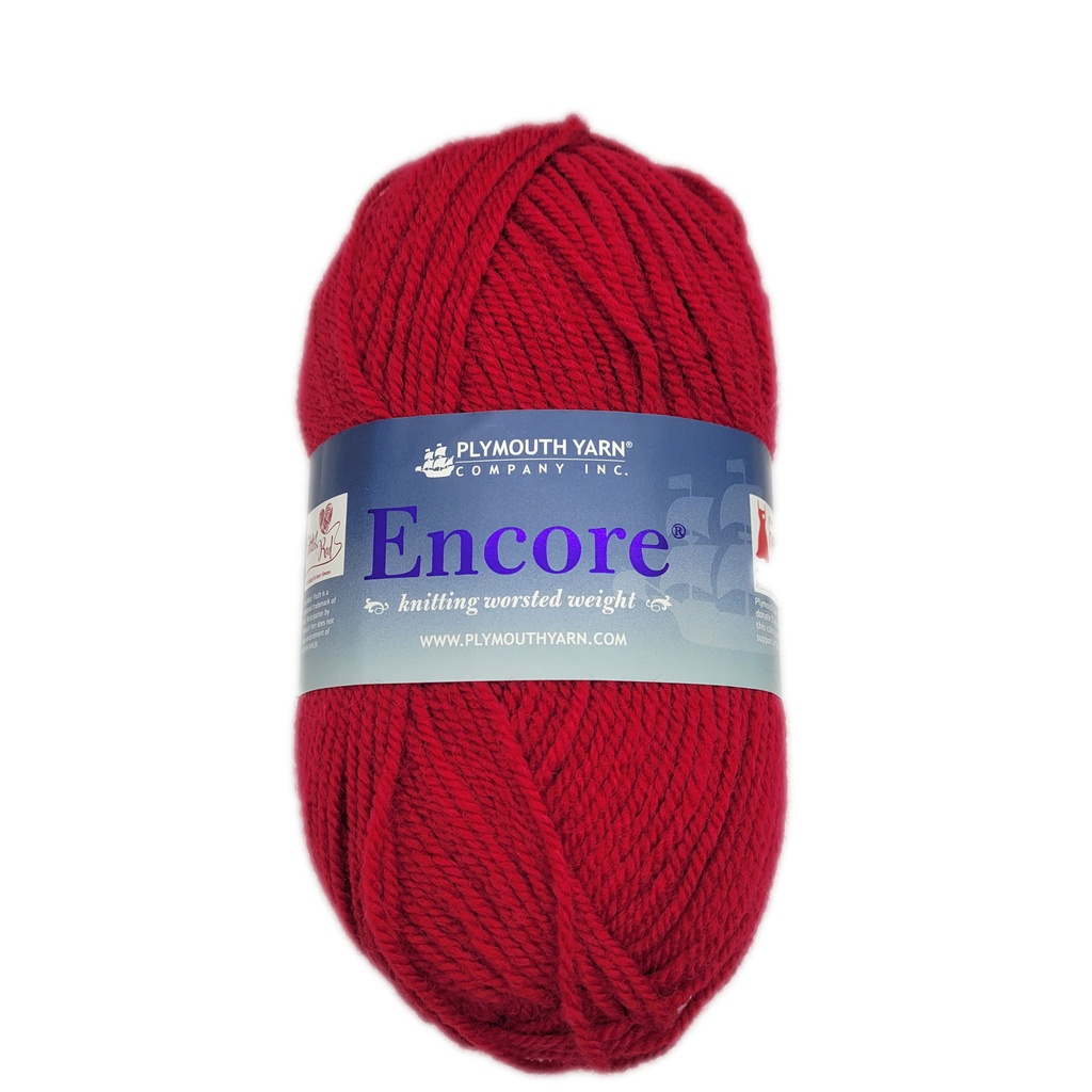 Plymouth Encore Worsted Stitch Red 475