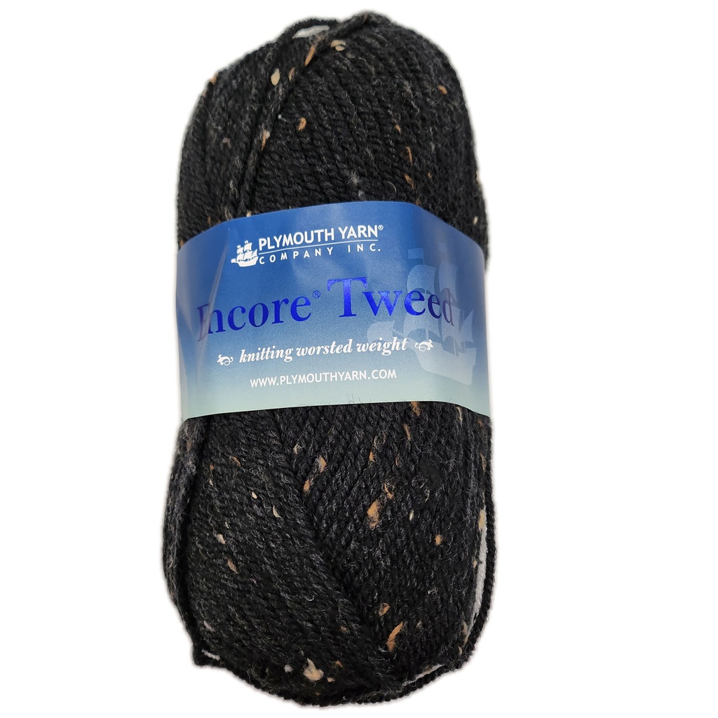 Plymouth Encore Worsted Tweed Black T217