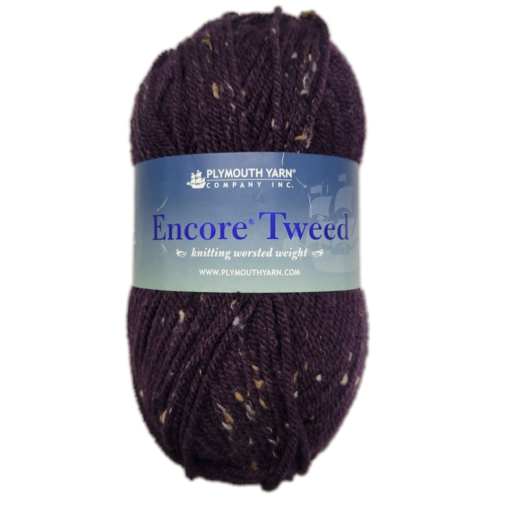 Plymouth Encore Worsted Tweed Deepest Mauve 9960