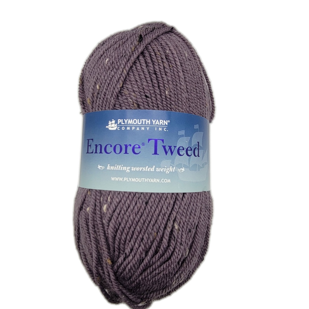 Plymouth Encore Worsted Tweed Grape Jam 461
