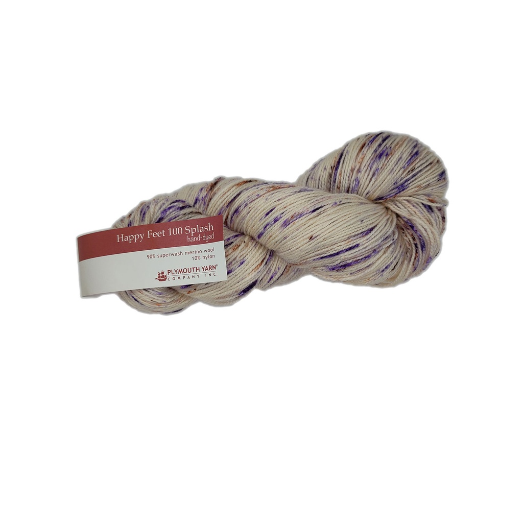 Plymouth Happy Feet 100 Splash Violet Brown 108