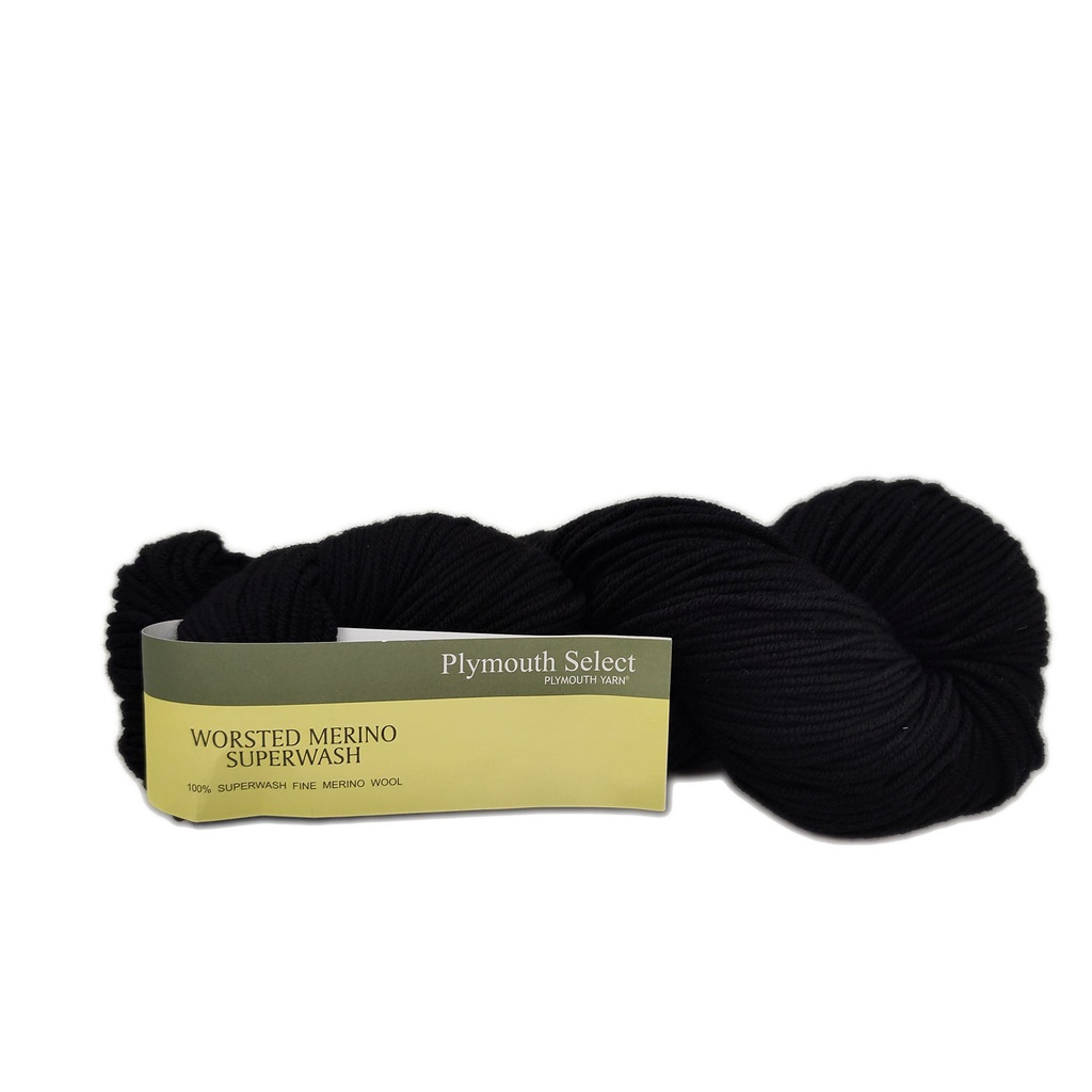Plymouth Worsted Merino Superwash Black 02