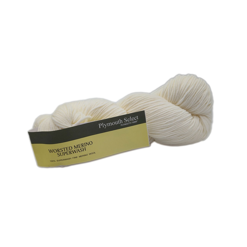 Plymouth Worsted Merino Superwash White 74