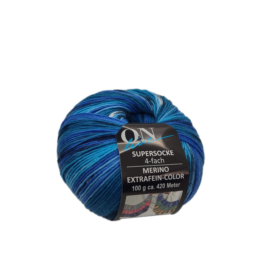 Online Supersocke 324 Merino Extrafein-Color bright blues 2745