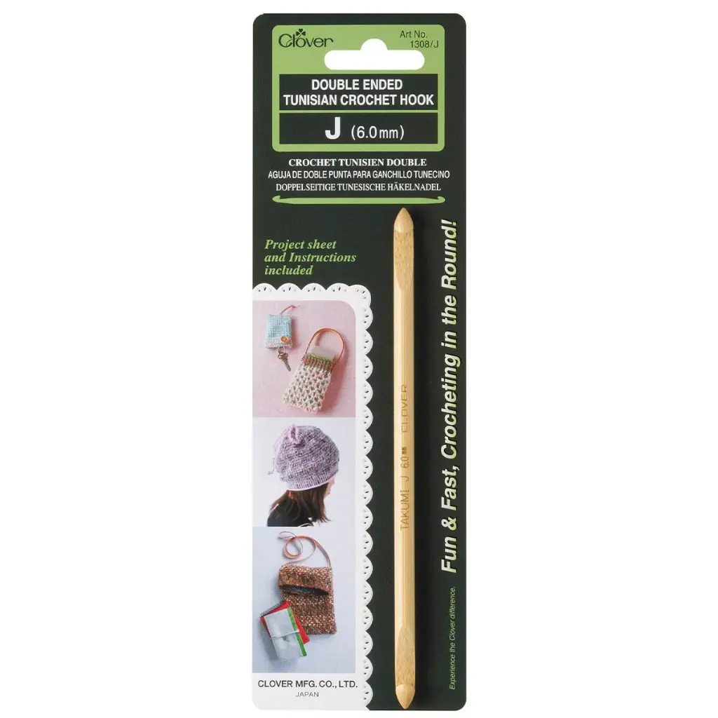Clover Double Ended Tunisian Crochet Hook  J (6mm)