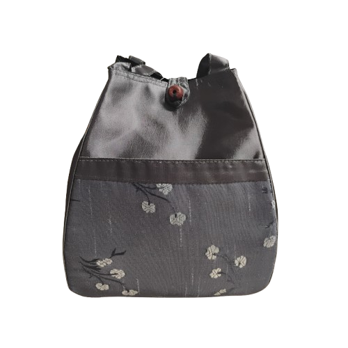 Plymouth HMA Silk Project Bag Floral Silver 0008