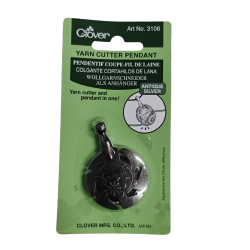 Clover Antique Silver Yarn Cutter Pendant 3106