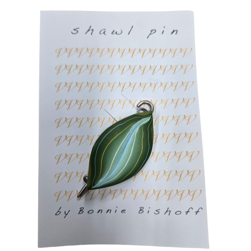 Single Leaf Shawl PinLight Hosta by Bonnie Bishoff