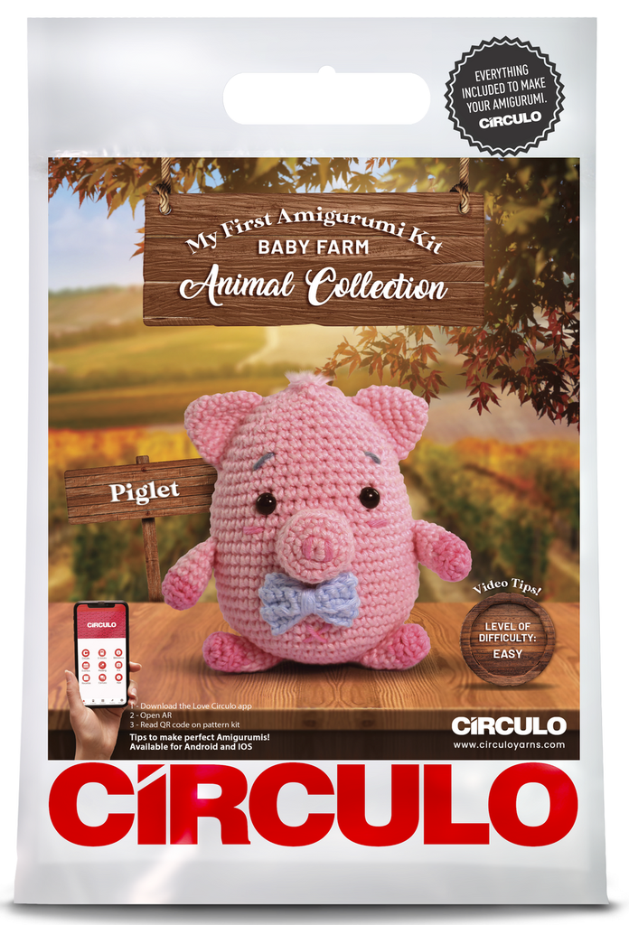Circulo Amigurumi Kit Baby Farm Animal Collection Piglet