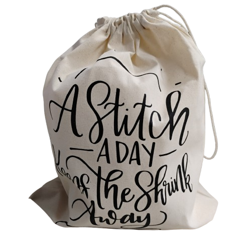 A Stitch A Day Drawstring Bag
