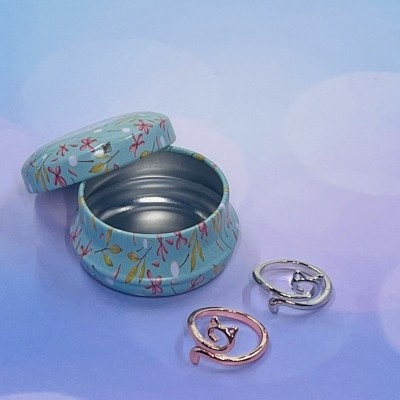 Tension Ring Cat - 2 Rings Gold & Silver 