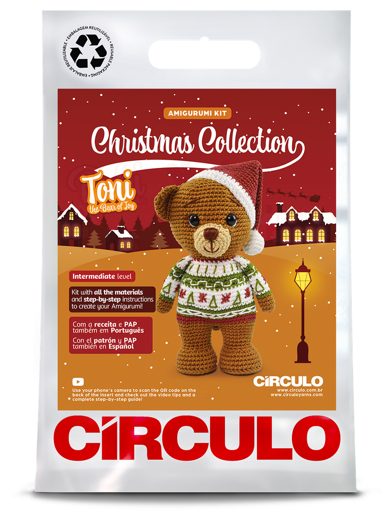 Circulo Amigurumi Kit Christmas Collection Toni the Bear of Joy