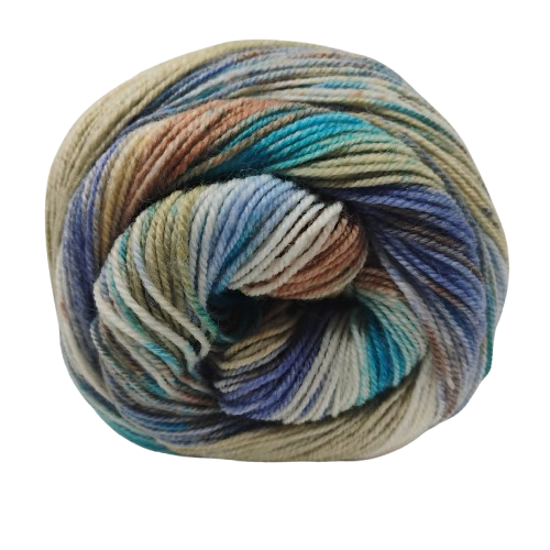 Laines du Nord Carnival Socks Denim, Olive, Tan, Turquoise 03