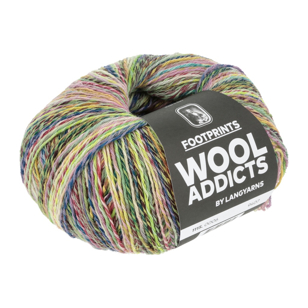 Wool Addicts Footprints Lime, Teal, Burgandy 06