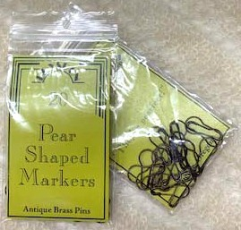 Pear Pins Stitch Markers Antique Brass 20 pieces