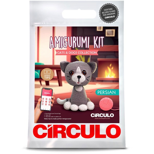 [PERSIAN] Circulo Amigurumi Kit Cats and Dogs Collection Persian Cat