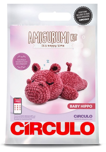 [BABY HIPPO] Circulo Amigurumi Kit It's Nappy Time Baby Hippo